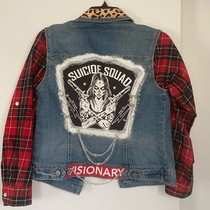 Custom Punk Distressed Vintage Jean Jacket - Hand Made